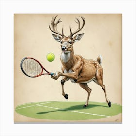 Deer Tennis 2 Canvas Print