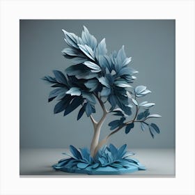 Blue Tree 3d Model Canvas Print