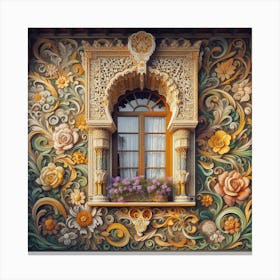 Window With Flowers 7 Canvas Print