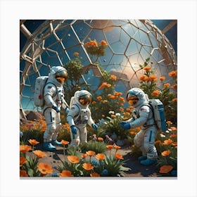 Flower In Space Canvas Print