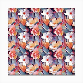 Blossoms in Peach and Gray Canvas Print