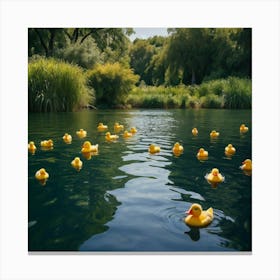 Rubber Ducks In The Water 1 Canvas Print