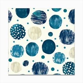 Blue Polka Dots 5 Canvas Print