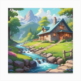 House In The Mountains 5 Canvas Print