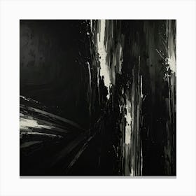 Abstract Painting, Black And White 2 Canvas Print