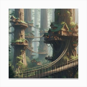 Fairy Houses In The Forest Canvas Print