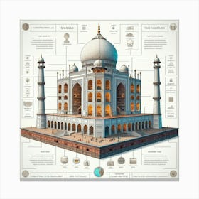 Taj Mahal cross-section V3 Canvas Print