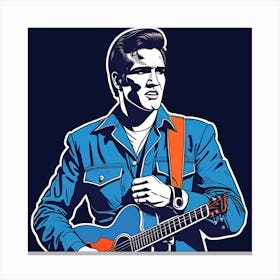 King Of Rock & Roll Elvis Canvas Print