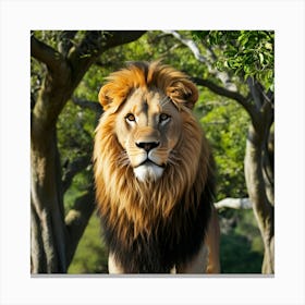 Lion In The Forest 1 Canvas Print