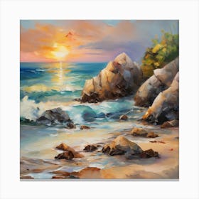 Sunset At The Beach 15 Canvas Print