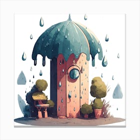 Rainy Day House Canvas Print