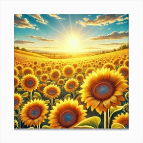 Sunflower Field 1 Canvas Print