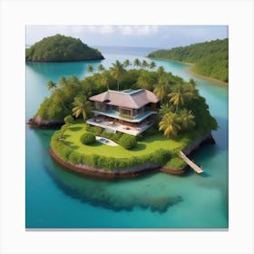 Island House In The Caribbean Canvas Print