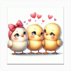 Chick Valentine's day 1 Canvas Print