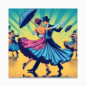 Waltz dance, pop art 1 Canvas Print