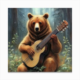Bear Playing Guitar 1 Canvas Print