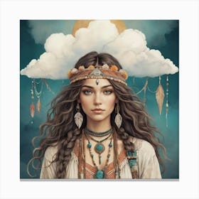 Bohemian Cloud Wanderer Boho Art Style Art Print 0 Canvas Print