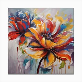 Abstract Flower Paintings 2 Canvas Print