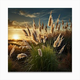 Default Reeds Dreamy Pampa Grass Art Print 3 Canvas Print