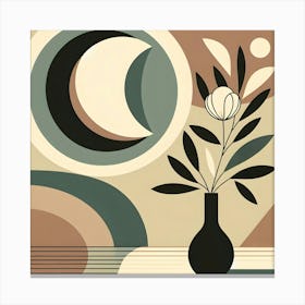 Moon In A Vase In Boho Art 1 Canvas Print