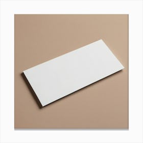 White Paper On A Beige Surface Canvas Print