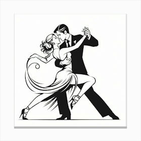 Line Art , Tango dance 4 Canvas Print