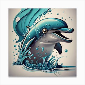 Dolphin Drawing Canvas Print