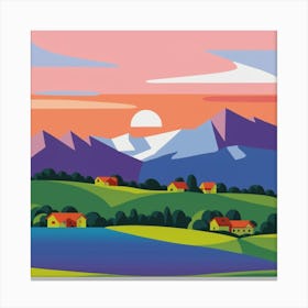 Landscape At Sunset Canvas Print