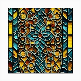 Picture of medieval stained glass windows 2 Canvas Print
