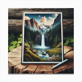 Waterfall Painting Canvas Print