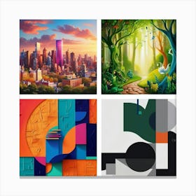 Abstract Cityscape Canvas Print