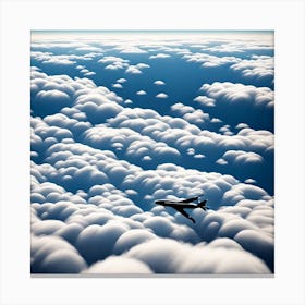 Plane Flying Above The Clouds Canvas Print