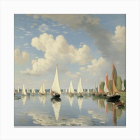 Regattas At Argenteuil, Claude Monet 1 Canvas Print