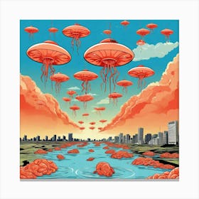 Aliens In The Sky 3 Canvas Print