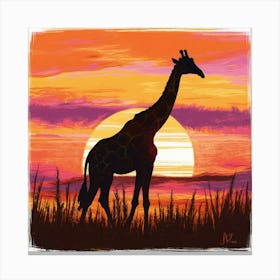 Sunset Giraffe Canvas Print