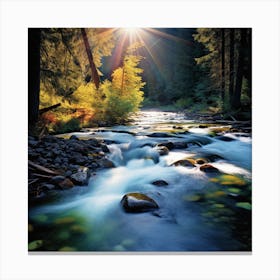 Sunrise Over A River Canvas Print