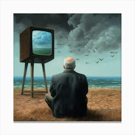 Tv On The Beach Canvas Print