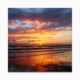 Sunset On The Beach Canvas Print