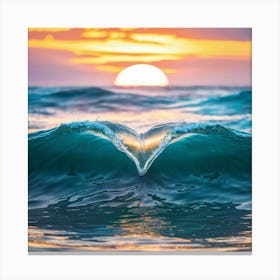 Olas Hacen Sicno De Corazon Canvas Print