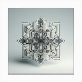 Geometric Snowflake Canvas Print