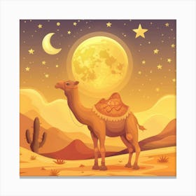 Camel In The Desert 18 Canvas Print