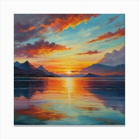 Sunset Over Loch Ryan 1 Canvas Print
