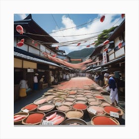 JAPANESE FISH MARKET Canvas Print