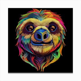 Rainbow Sloth 1 Canvas Print