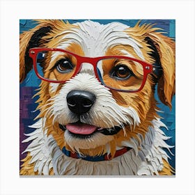 Dog With Glasses Canvas Print