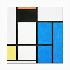 Composition Background, Cubism Art, Piet Mondrian Canvas Print