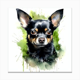 Chihuahua Watercolor Painting Canvas Print