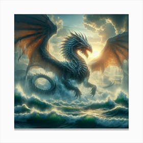 Dragon In The Ocean 2 Canvas Print