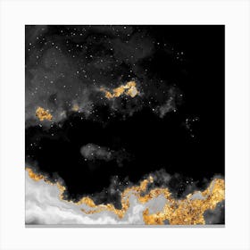 100 Nebulas in Space with Stars Abstract in Black and Gold n.049 Canvas Print