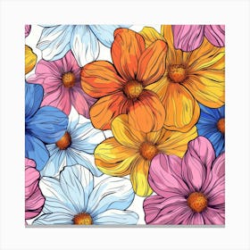 Seamless Floral Pattern Canvas Print